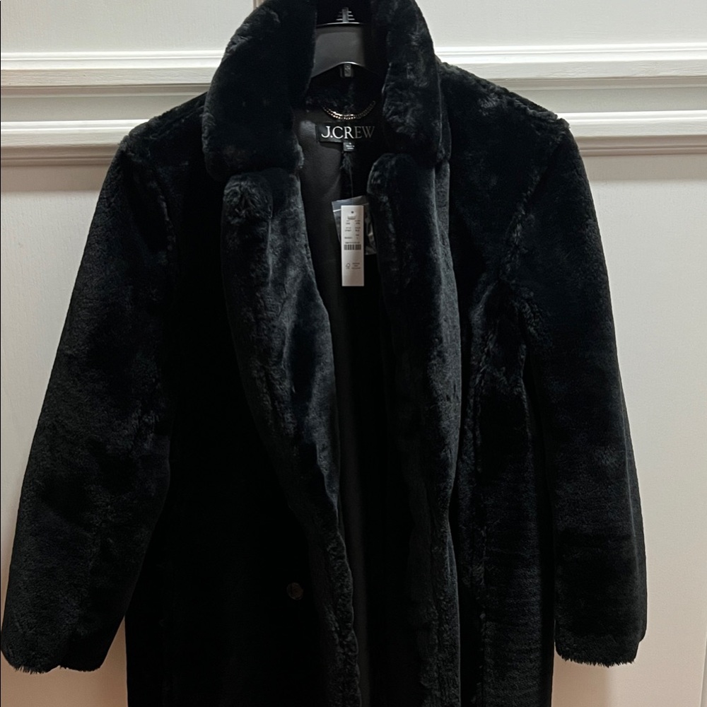 NWT J. Crew Women's Plush Black Teddy Jacket